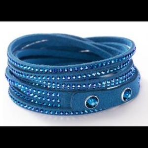 Touchstone Crystal by Swarovski wrap-Star bracelet cobalt blue 600 crystals